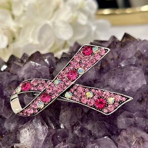New Pink Survivor Rhinestone Brooch